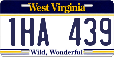 WV license plate 1HA439