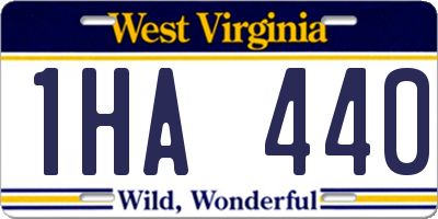 WV license plate 1HA440