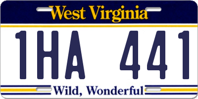 WV license plate 1HA441