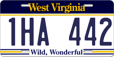 WV license plate 1HA442