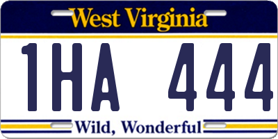WV license plate 1HA444