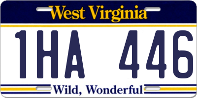 WV license plate 1HA446