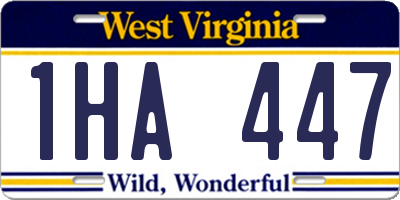WV license plate 1HA447