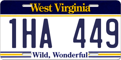 WV license plate 1HA449