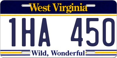 WV license plate 1HA450