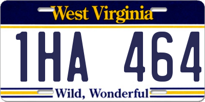 WV license plate 1HA464