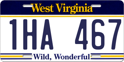WV license plate 1HA467