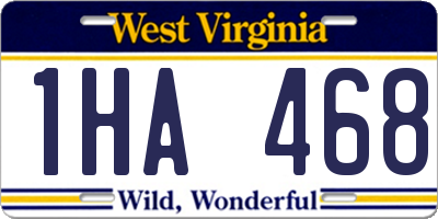WV license plate 1HA468