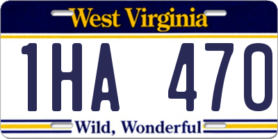 WV license plate 1HA470