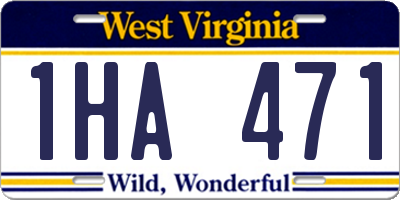 WV license plate 1HA471