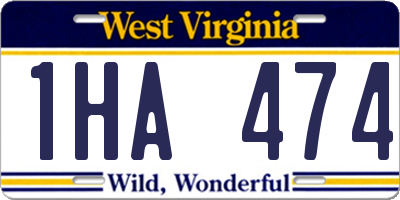WV license plate 1HA474