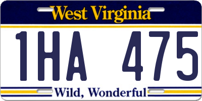 WV license plate 1HA475