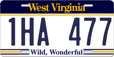 WV license plate 1HA477