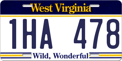 WV license plate 1HA478