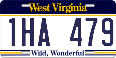 WV license plate 1HA479