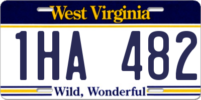 WV license plate 1HA482