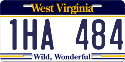 WV license plate 1HA484