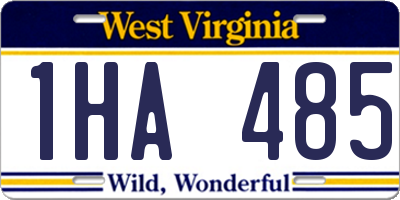 WV license plate 1HA485
