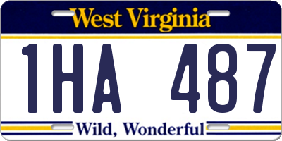 WV license plate 1HA487