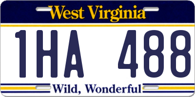 WV license plate 1HA488