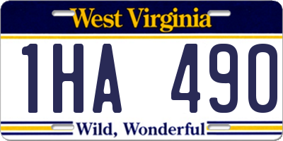 WV license plate 1HA490