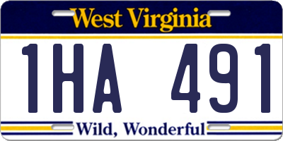WV license plate 1HA491