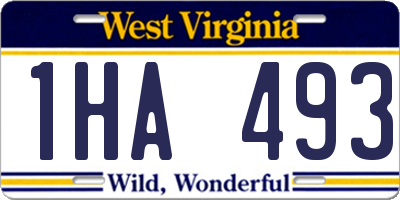 WV license plate 1HA493