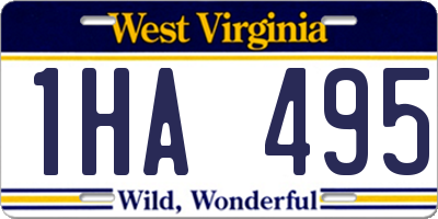 WV license plate 1HA495