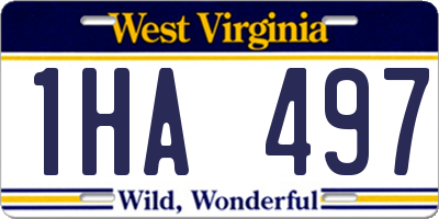 WV license plate 1HA497