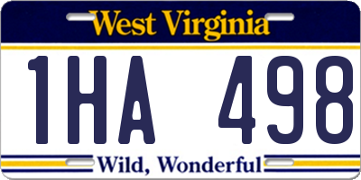 WV license plate 1HA498