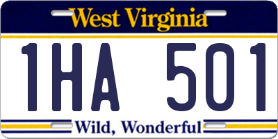 WV license plate 1HA501