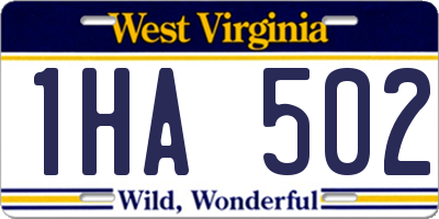 WV license plate 1HA502