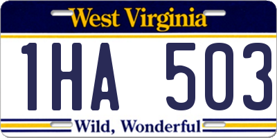 WV license plate 1HA503