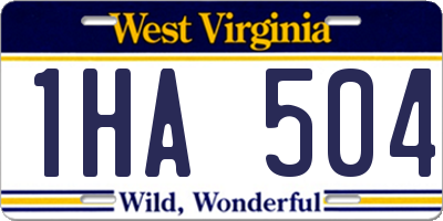 WV license plate 1HA504