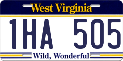 WV license plate 1HA505