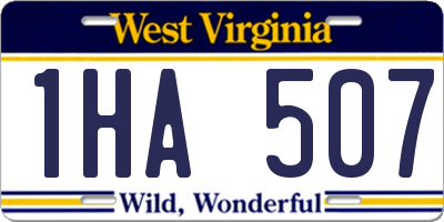 WV license plate 1HA507