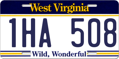 WV license plate 1HA508