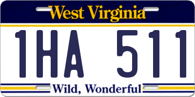 WV license plate 1HA511