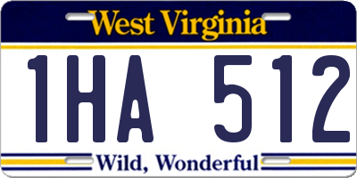 WV license plate 1HA512