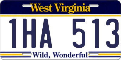 WV license plate 1HA513