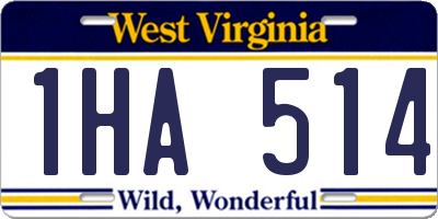 WV license plate 1HA514