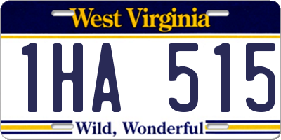 WV license plate 1HA515