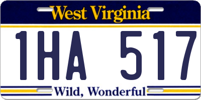 WV license plate 1HA517