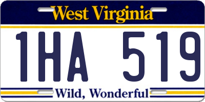 WV license plate 1HA519