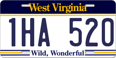 WV license plate 1HA520