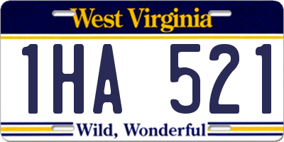 WV license plate 1HA521