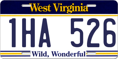 WV license plate 1HA526