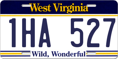 WV license plate 1HA527
