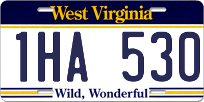 WV license plate 1HA530