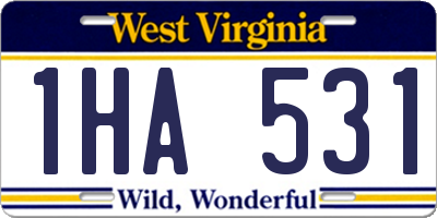 WV license plate 1HA531
